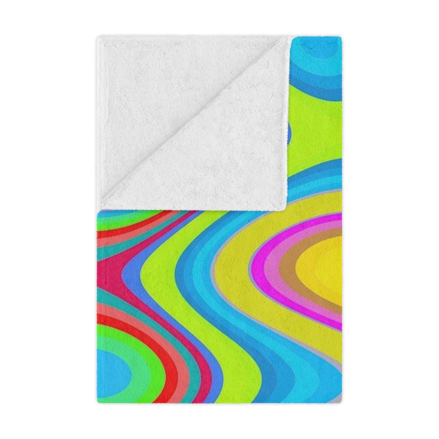 Psychedelic Swirl Minky Blanket — Colorful Retro Wave Throw