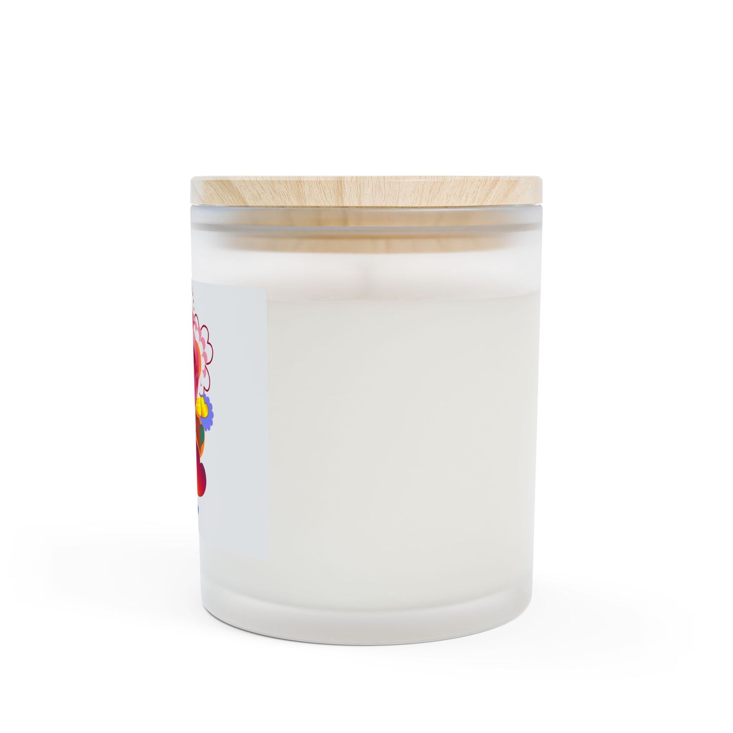Romantic Heart Bouquet Candle — Frosted Glass 11oz Scented Valentine Gift