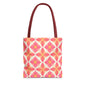 Pink Floral Geometric Tote Bag —  Reusable Shopper