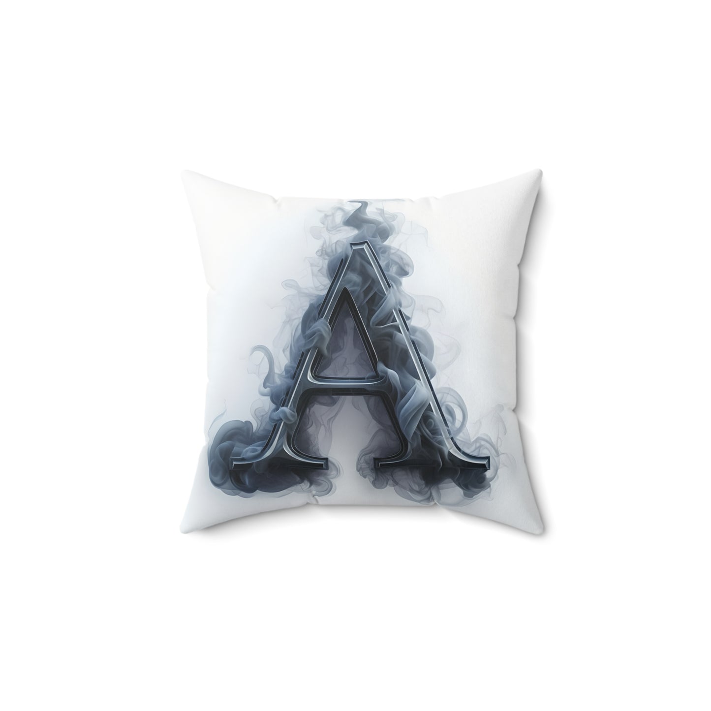 Smoky Gothic Letter 'A' Decorative Pillow — Monogram Accent Cushion