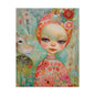 Whimsical Girl & Bird Matte Canvas Wall Art — Stretched Decorative Painting
