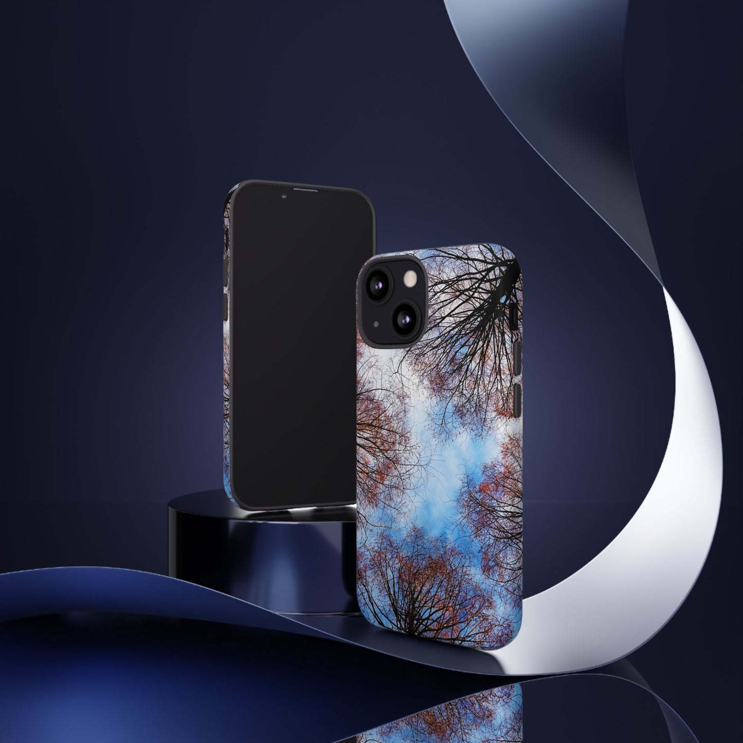 Skyward Trees Phone Case — Nature Forest Canopy Protective Tough Case