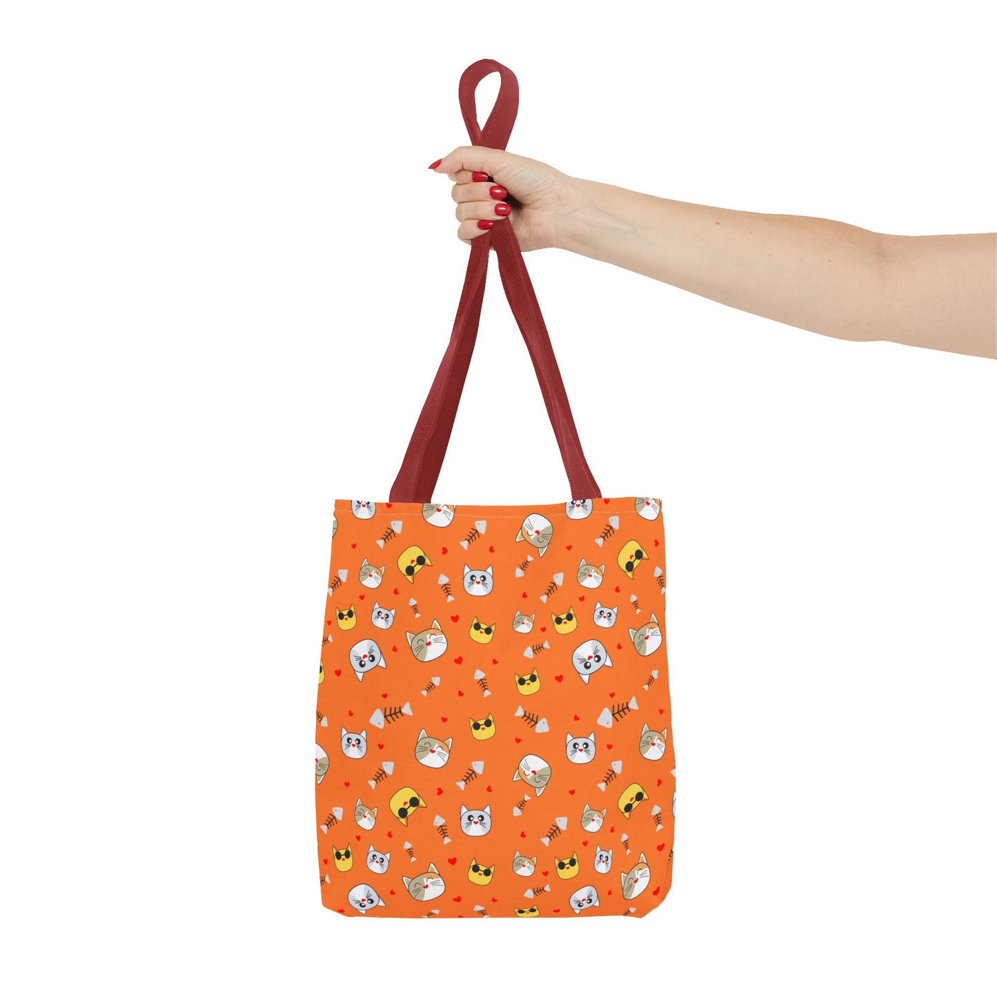 Cute Cat Pattern Tote Bag, Fun Shopping Bag