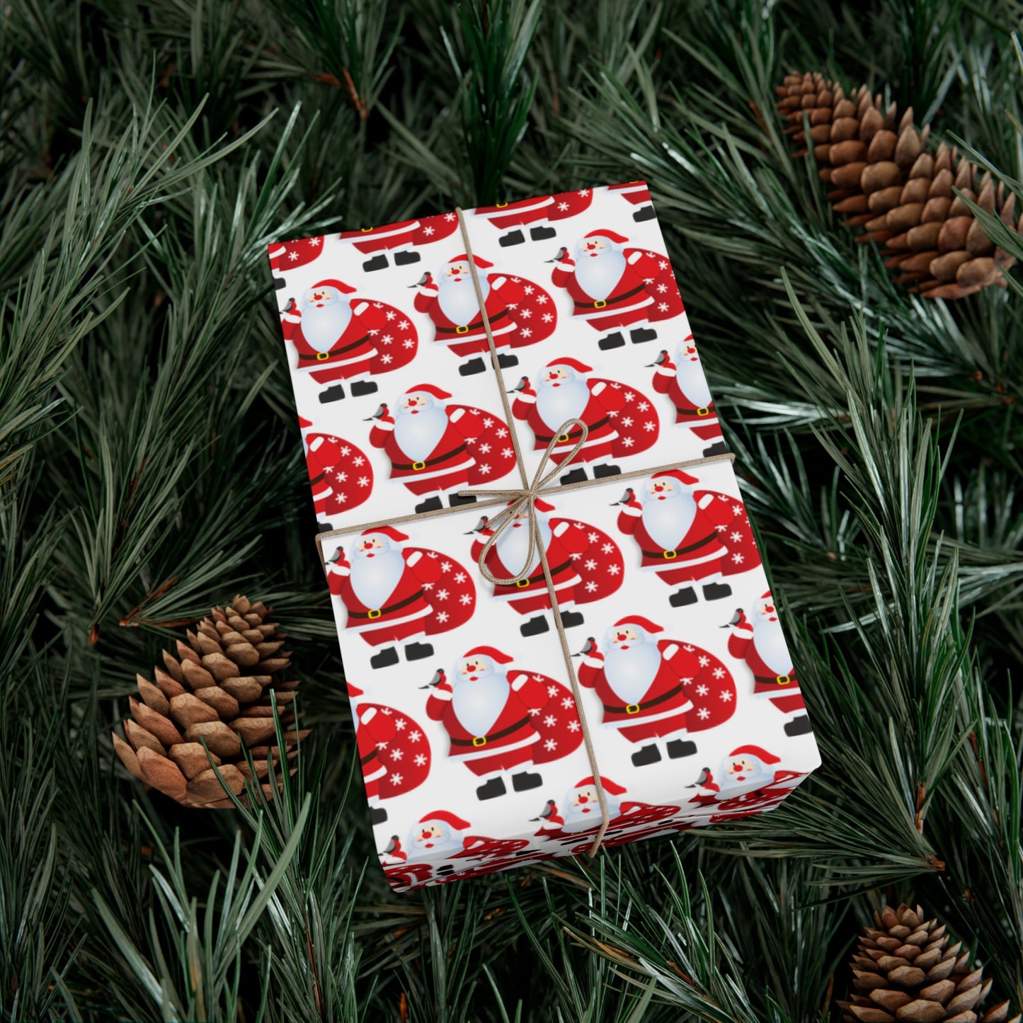 Festive Santa Gift Wrap Paper | Wrapping for Holidays, Christmas, Birthdays, Party Decor, Eco-Friendly Gift Wrap
