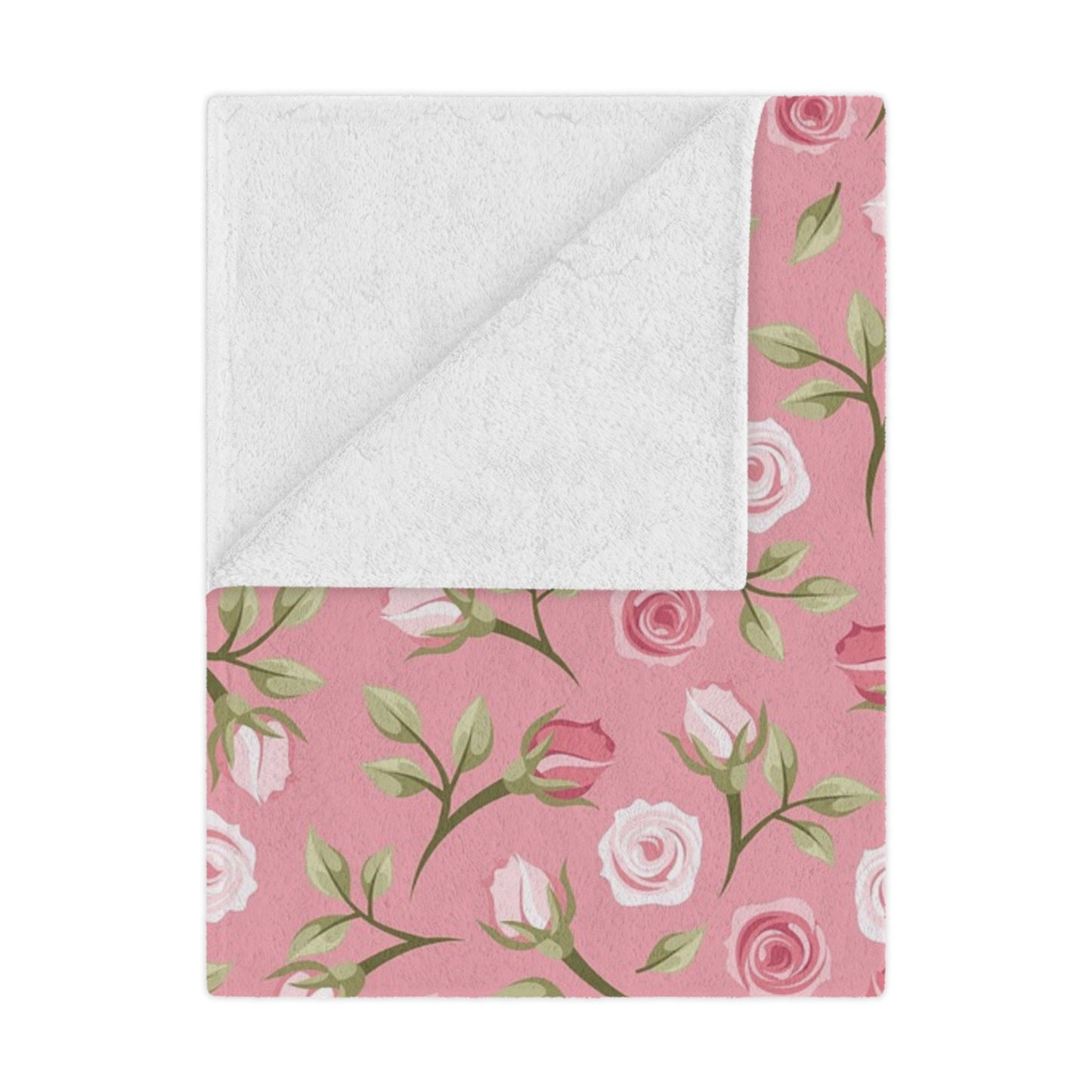 Pink Rose Floral Minky Blanket — Soft Monogrammed "Z" Throw for Nursery, Baby Shower & Gift