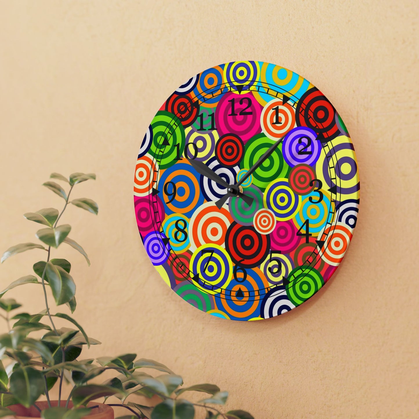 Colorful Retro Acrylic Wall Clock