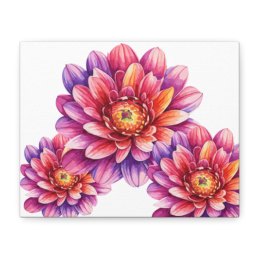 Vibrant Floral Canvas Wall Art, Colorful Flower Decor