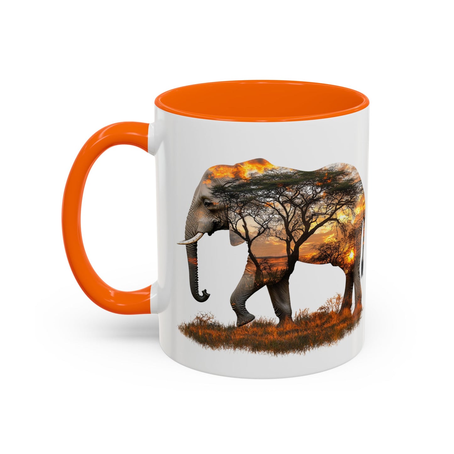 Elegant Elephant Accent Coffee Mug - Nature Lover Gift, Animal Lover Mug