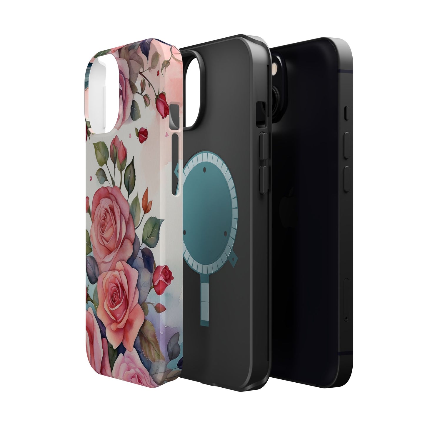 Floral Rose Magnetic Phone Case — Impact-Resistant Protective Cover