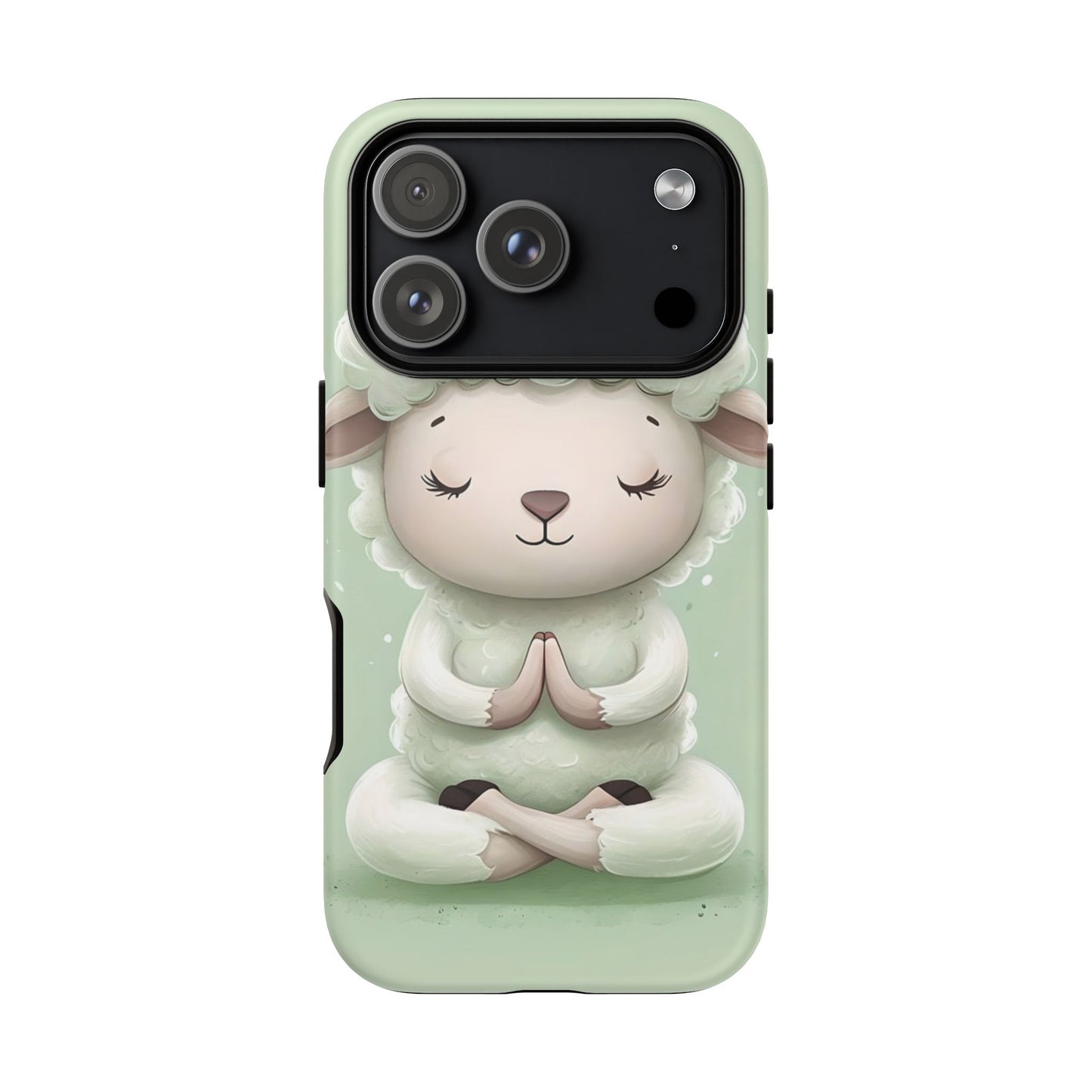 Meditating Lamb Phone Case — Cute Pastel Protective iPhone Cover