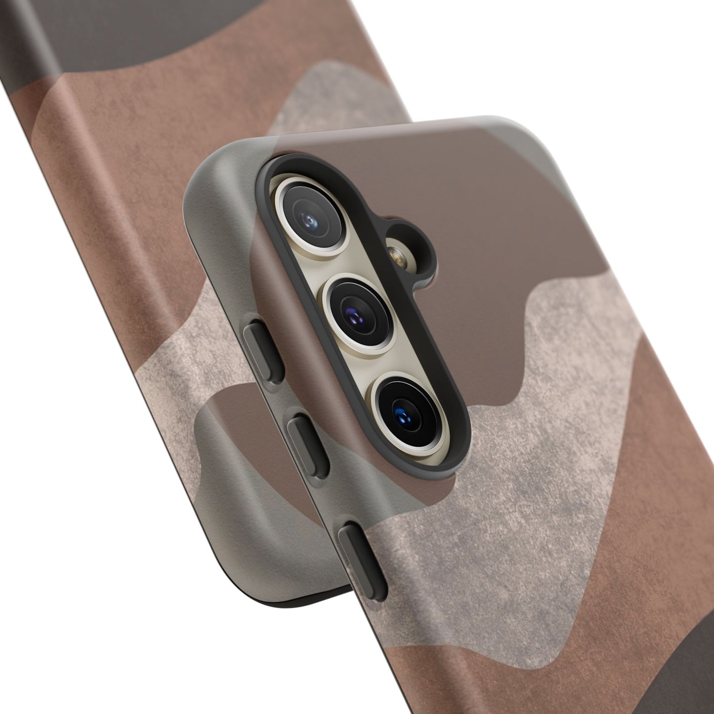 Abstract Earthtone Phone Case — Brown Layered Rugged Tough Case