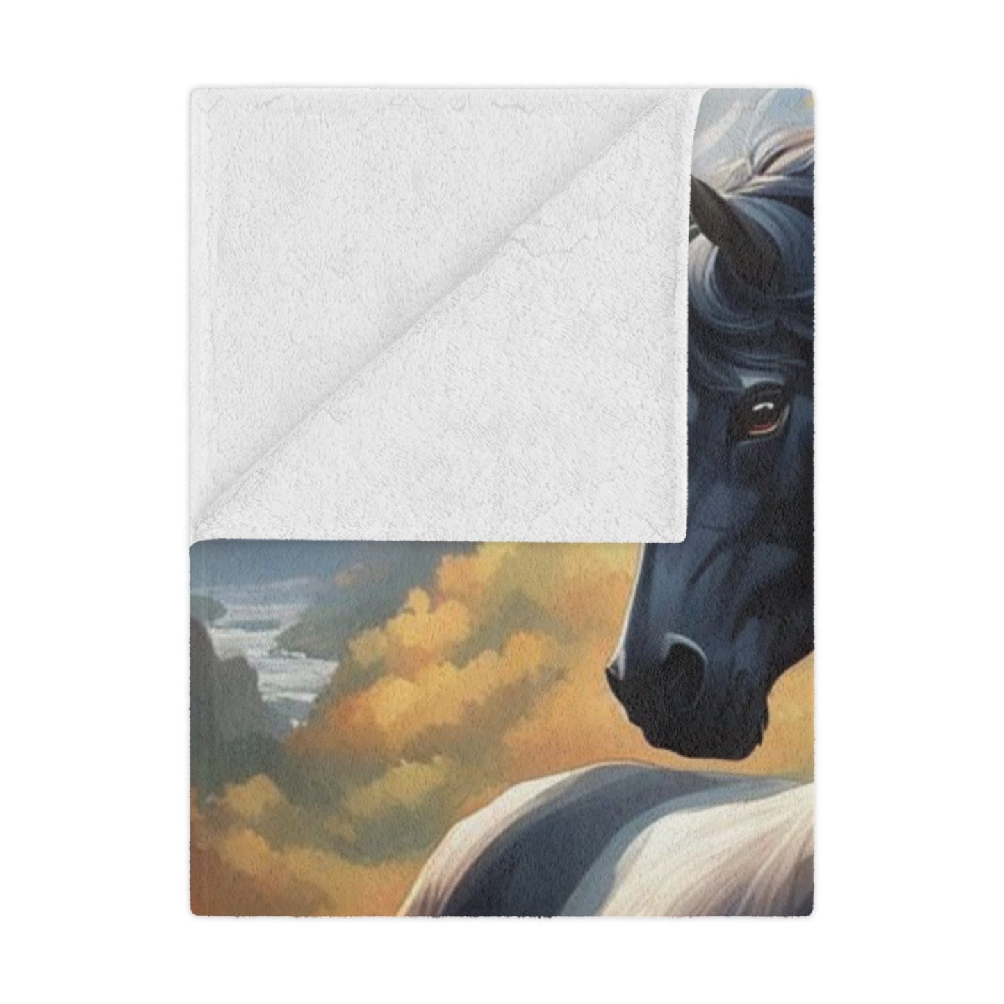 Black Unicorn Minky Blanket — Plush Fantasy Throw for Kids & Adults