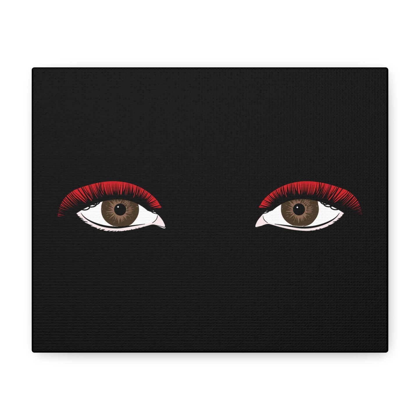 Red Lashes Wall Art Canvas — Glam Eyes Makeup Decor