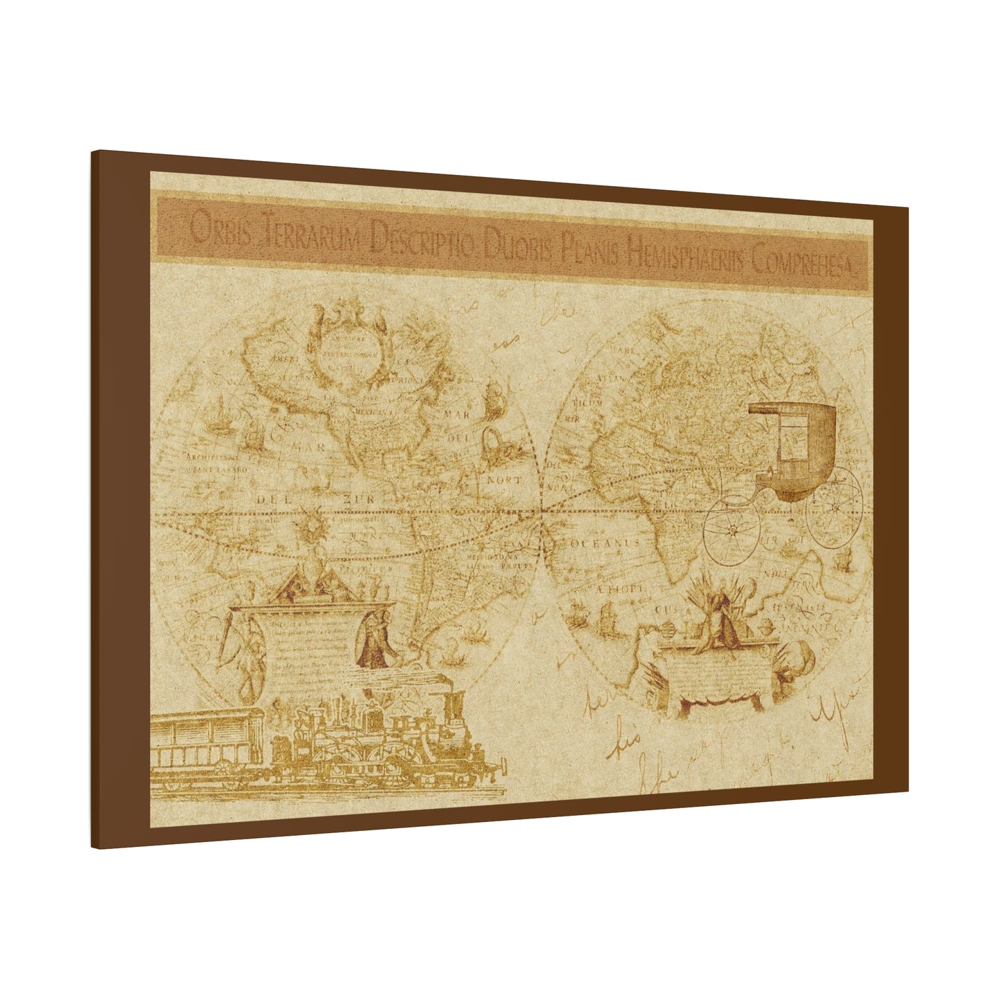 Vintage World Map Canvas Print — Matte Stretched Wall Art