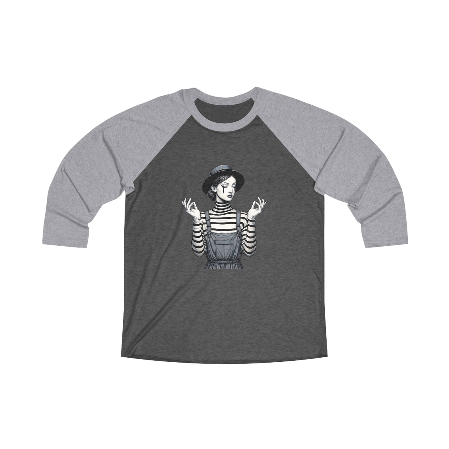 Unisex Tri-Blend 3/4 Sleeve Raglan Tee with Playful Graphic, Casual Wear, Unique Gift, Trendy Top, Everyday Style