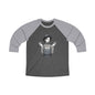 Unisex Tri-Blend 3/4 Sleeve Raglan Tee with Playful Graphic, Casual Wear, Unique Gift, Trendy Top, Everyday Style