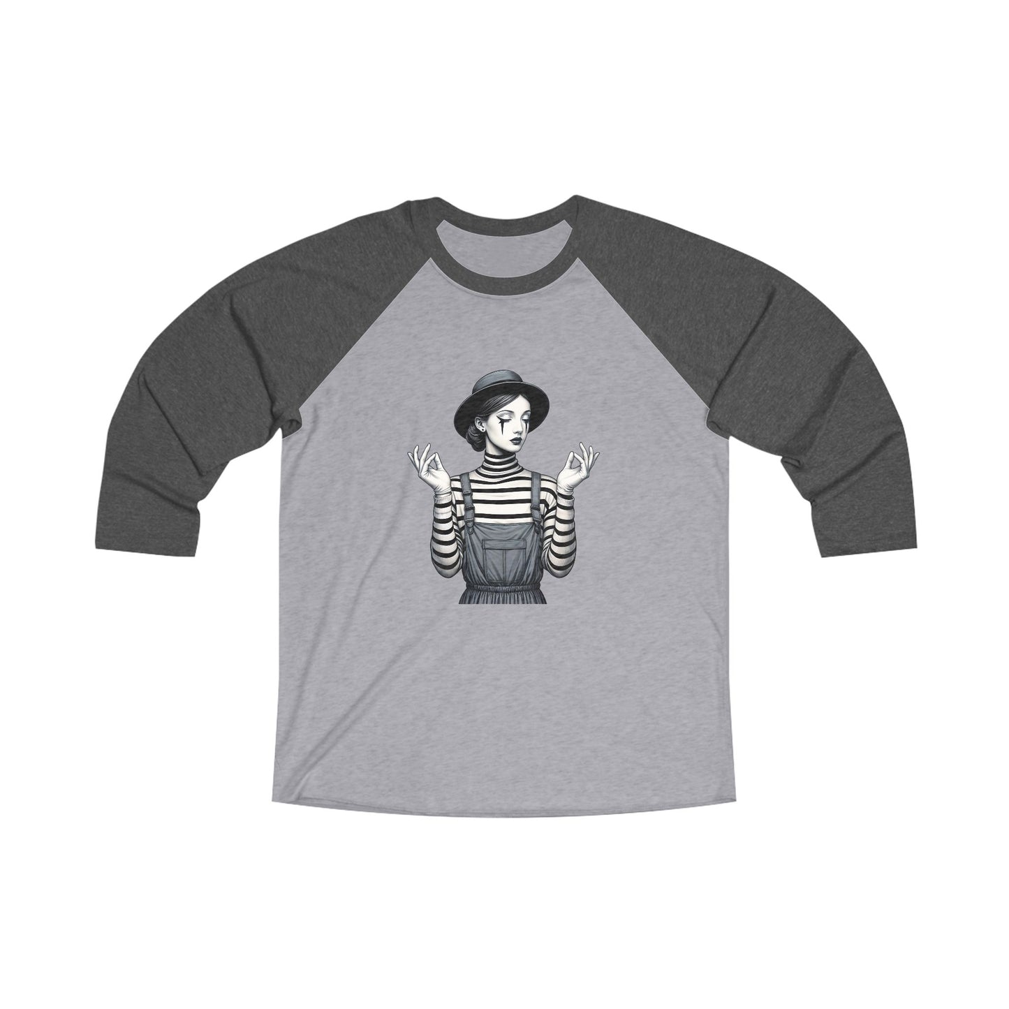 Unisex Tri-Blend 3/4 Sleeve Raglan Tee with Playful Graphic, Casual Wear, Unique Gift, Trendy Top, Everyday Style