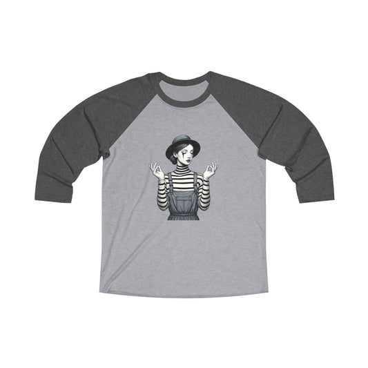 Unisex Tri-Blend 3/4 Sleeve Raglan Tee with Playful Graphic, Casual Wear, Unique Gift, Trendy Top, Everyday Style