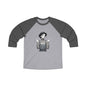 Unisex Tri-Blend 3/4 Sleeve Raglan Tee with Playful Graphic, Casual Wear
