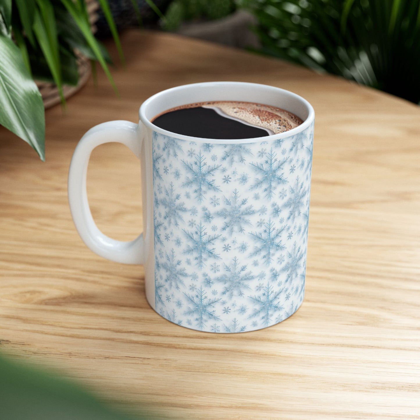 Winter Wonderland Ceramic Mug - Cozy Snowflake Design, Perfect for Hot Cocoa, Holiday Gifts, Home Decor, Winter Celebrations
