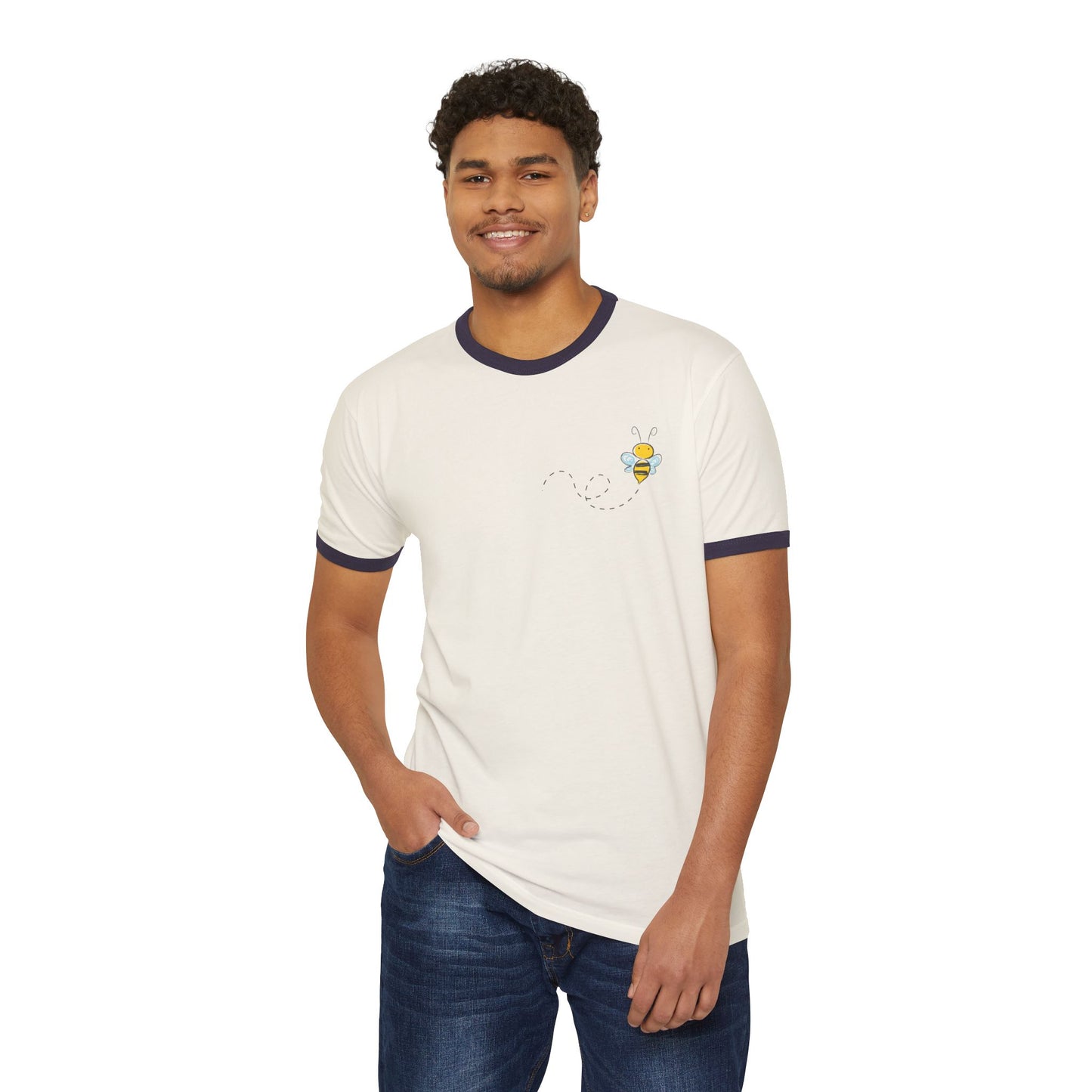Vintage Floral Ringer Tee – '7 Rare Ever-Blooming Roses' Retro Bouquet Graphic