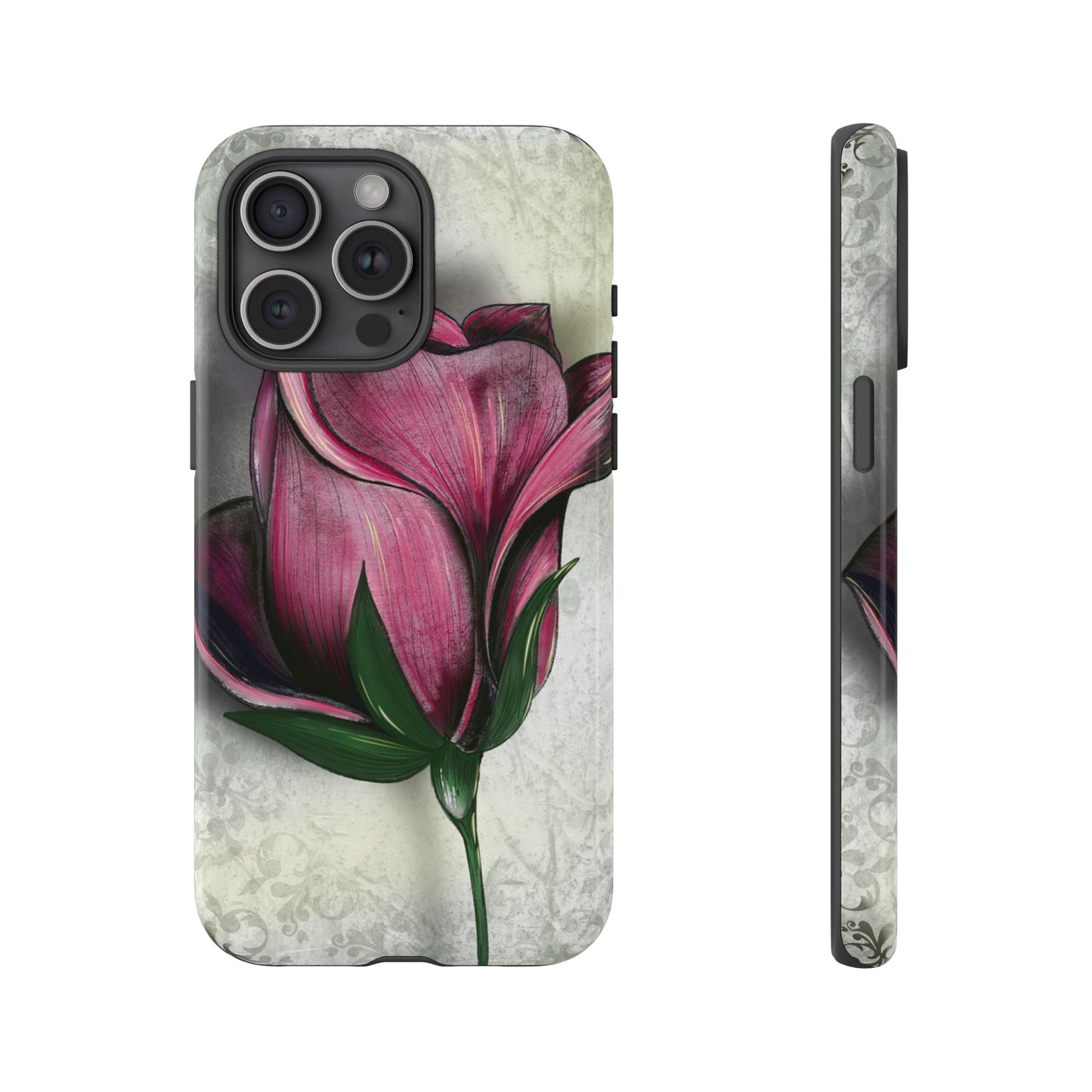 Rose Phone Case – Tough Cases, Floral Phone Cover, Gift for Her, Minimalist Design, Nature Lover's Accessory, Birthday Gift Idea