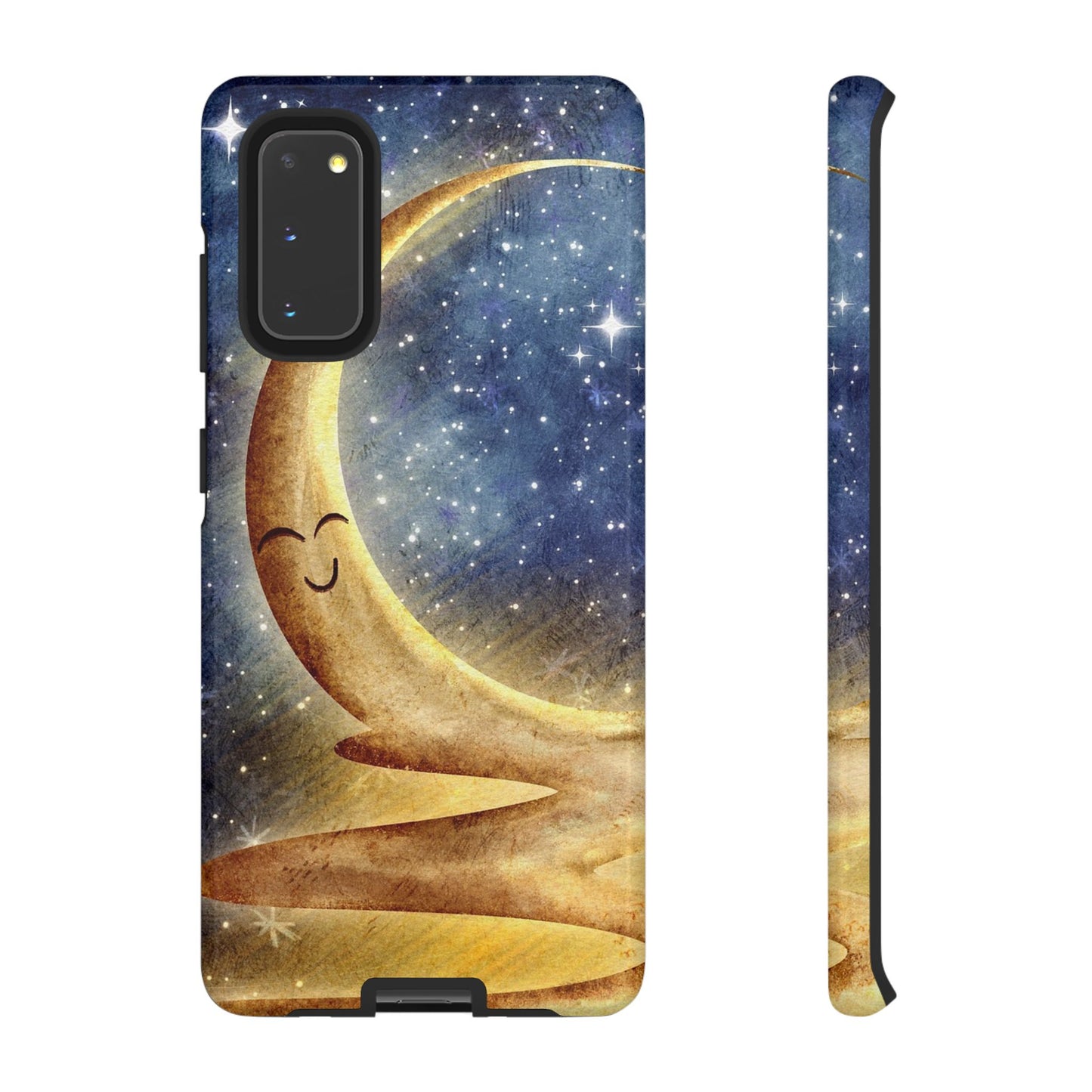 Moonlit Smile Phone Case — Starry Night Crescent Moon iPhone Cover