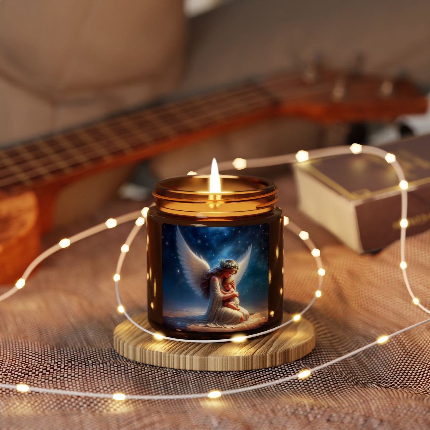 Angel of Comfort Soy Candle — Amber Jar Scented Candle (Memorial & Relaxation)