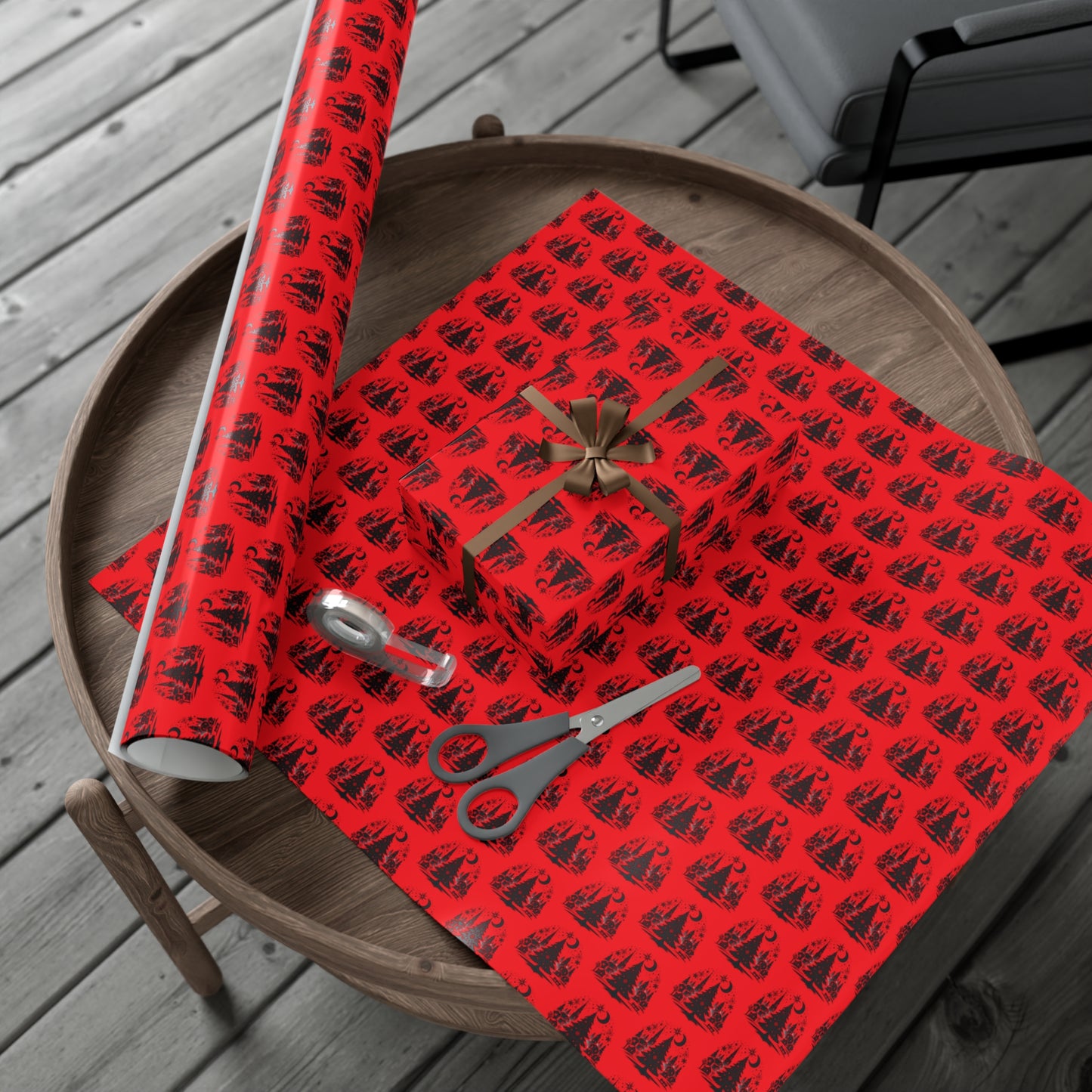 Festive Gift Wrap Papers, Red Patterned Wrapping Paper for Holidays, Birthdays, Special Occasions, DIY Gift Wrapping