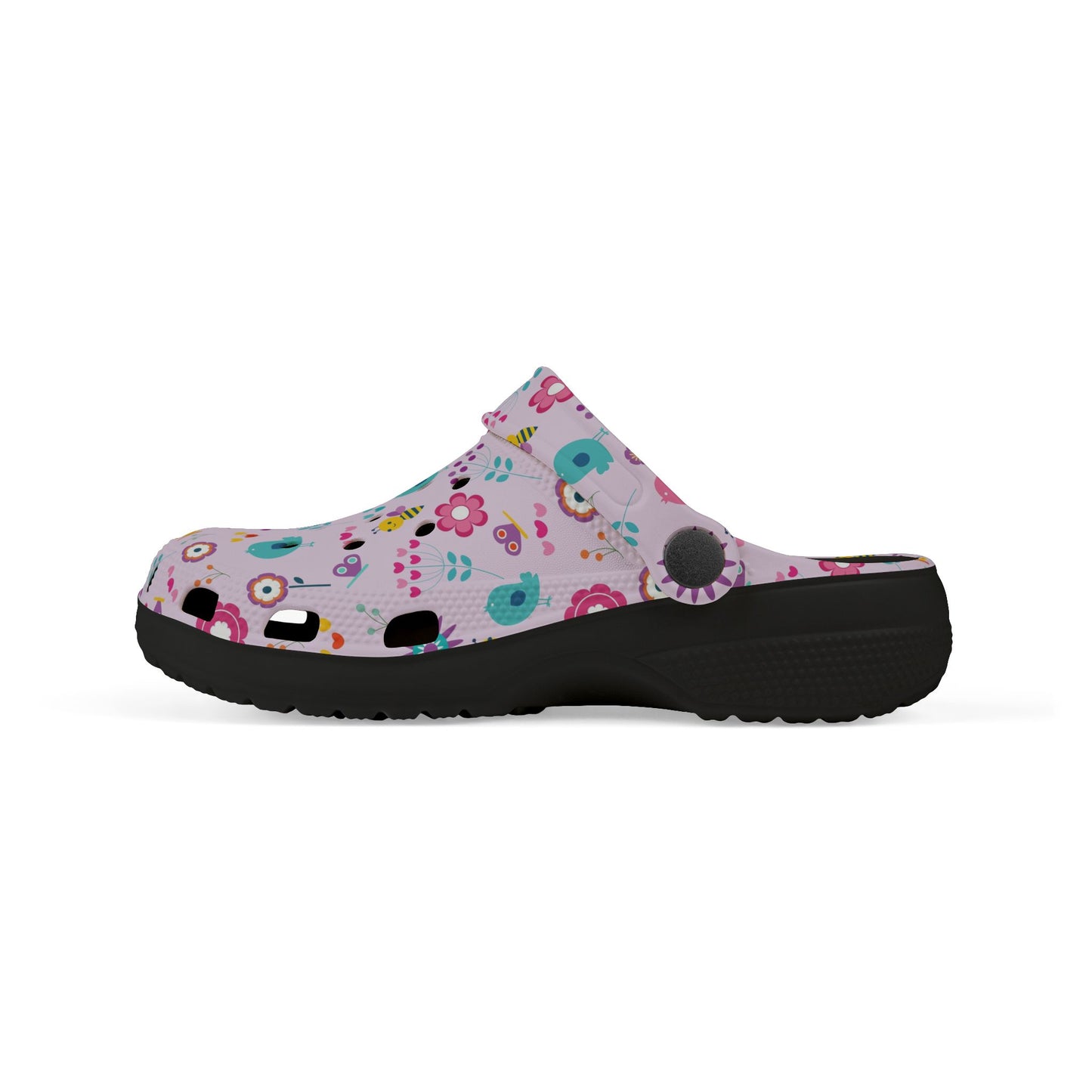 Kids Floral Clogs — Pink EVA Foam Garden Slip-Ons