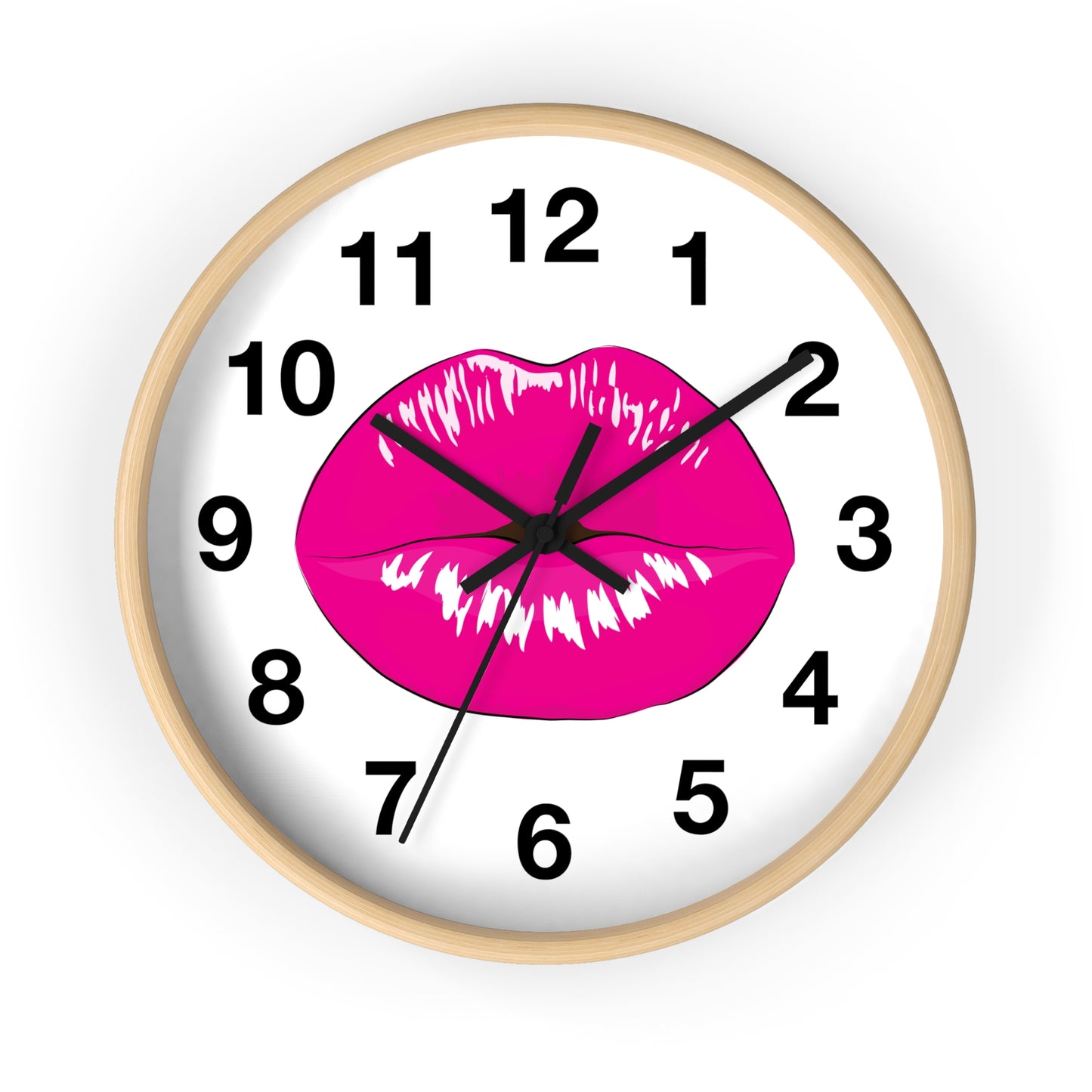Hot Pink Kiss Wall Clock | Lip Print Clock