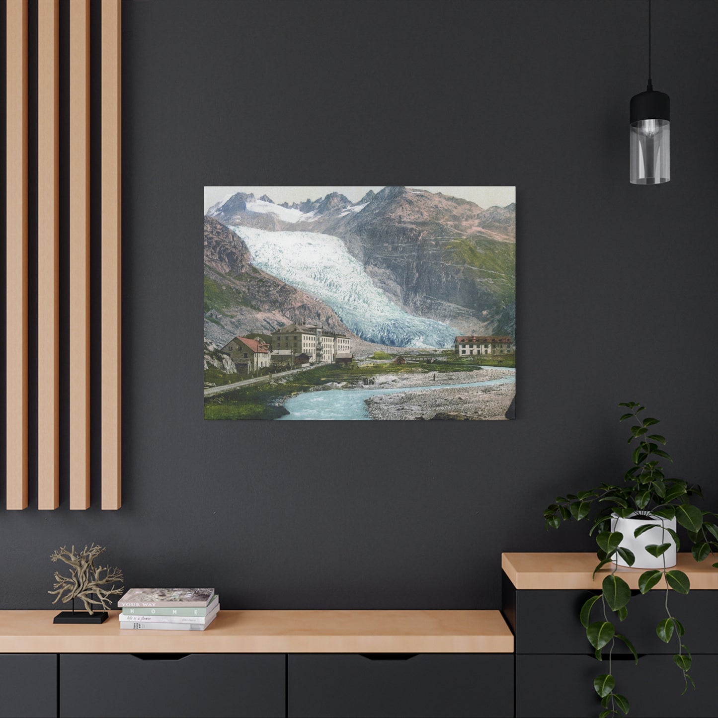 Glacier Village Matte Canvas Print
