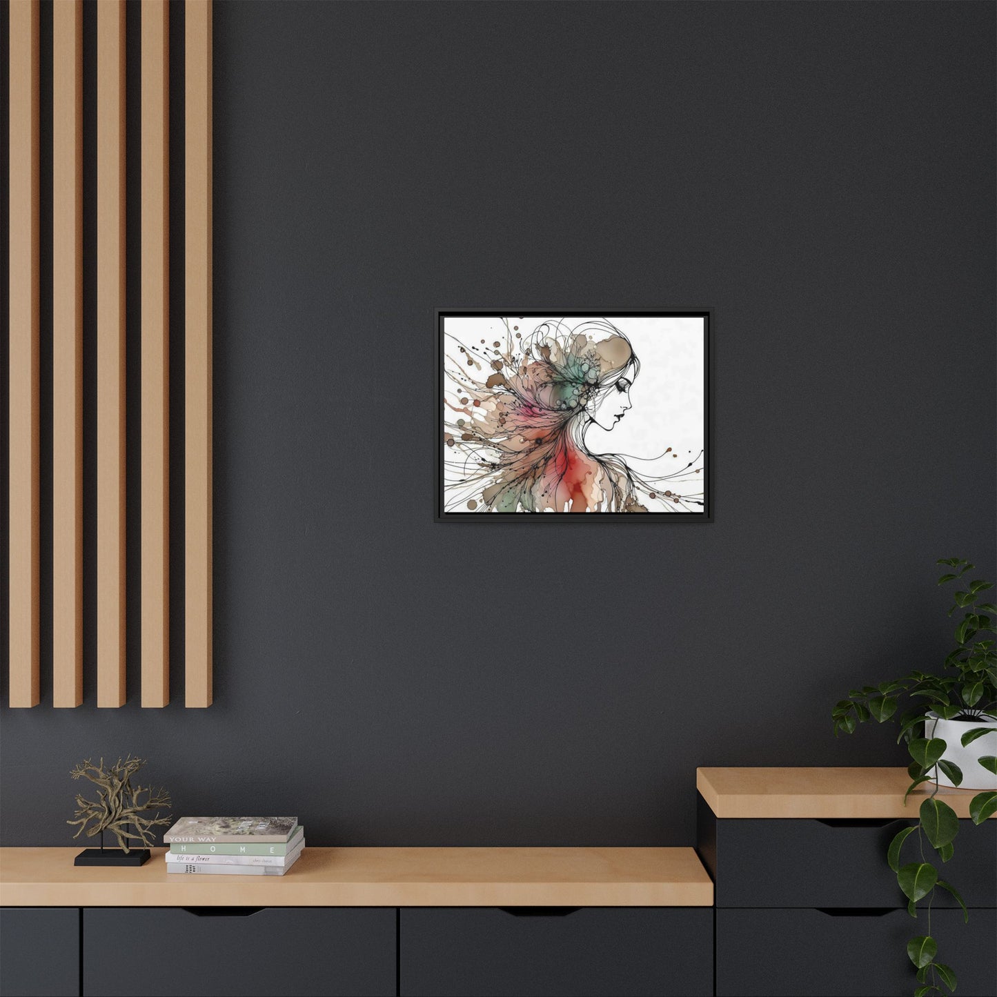 Matte Canvas, Framed (Multi-color) - Girl Whispers