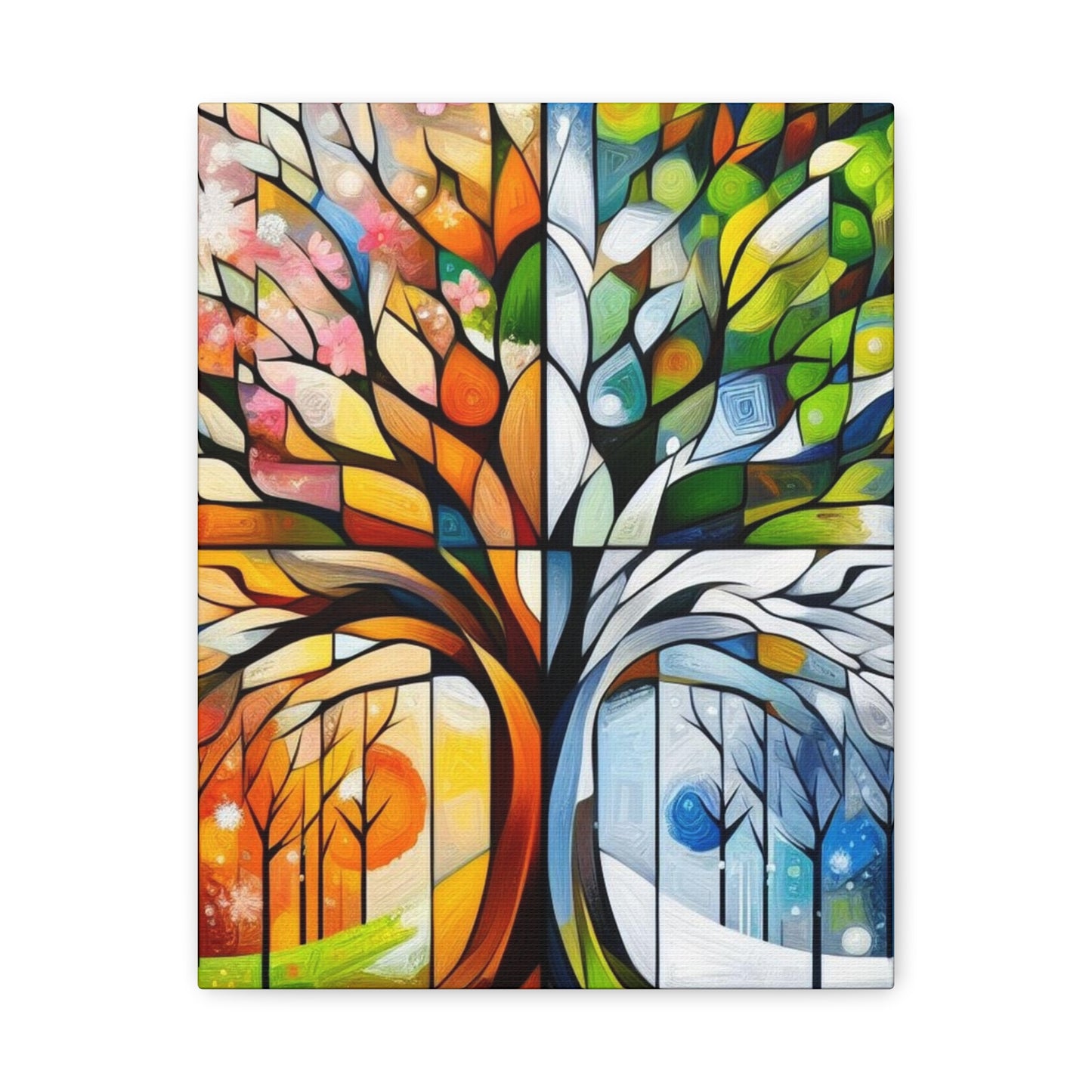 Seasons Tree Matte Canvas Wall Art — Stretched 1.25"