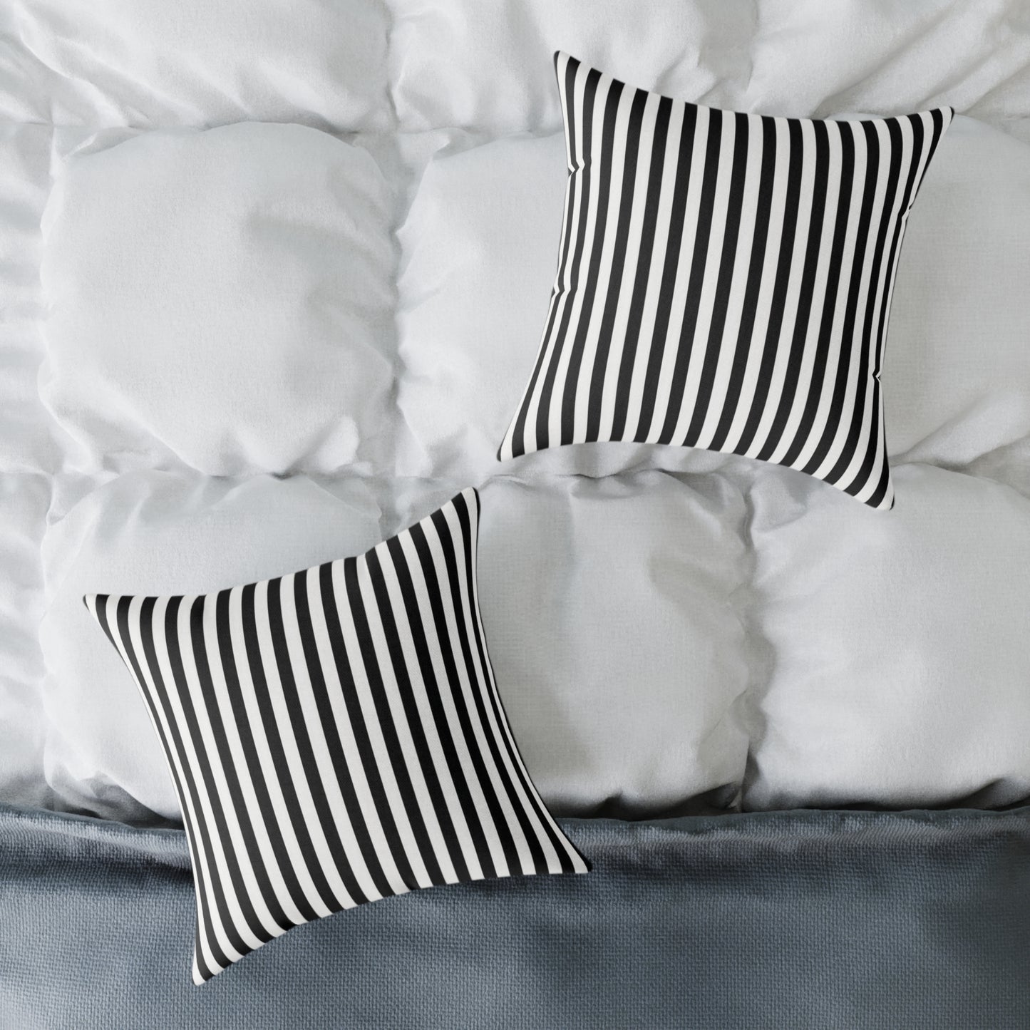 Black & White Vertical Stripe Throw Pillow — Modern Decorative Cushion