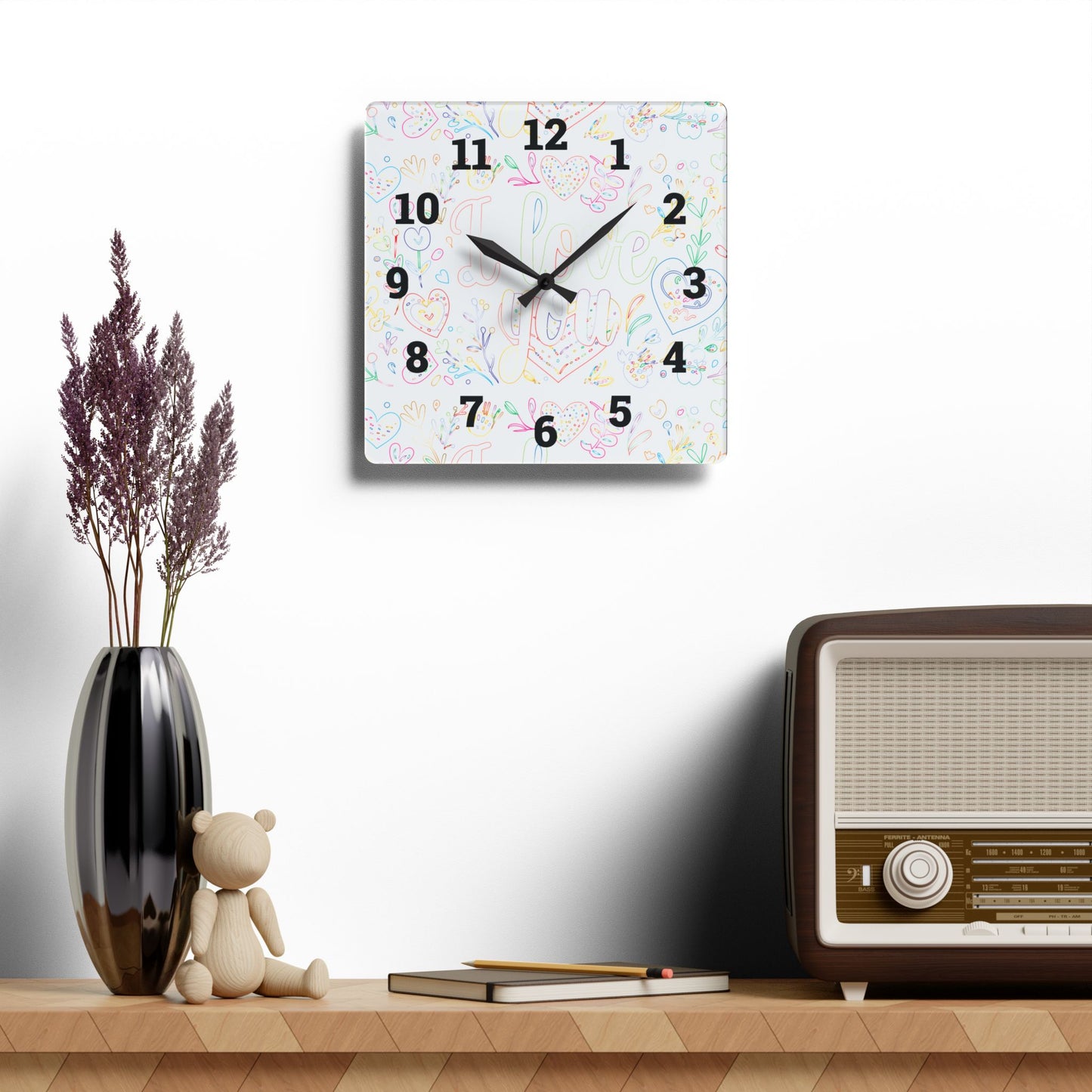 Whimsical Acrylic Wall Clock