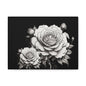 Monochrome Rose Canvas Print — Black & White Floral Wall Art