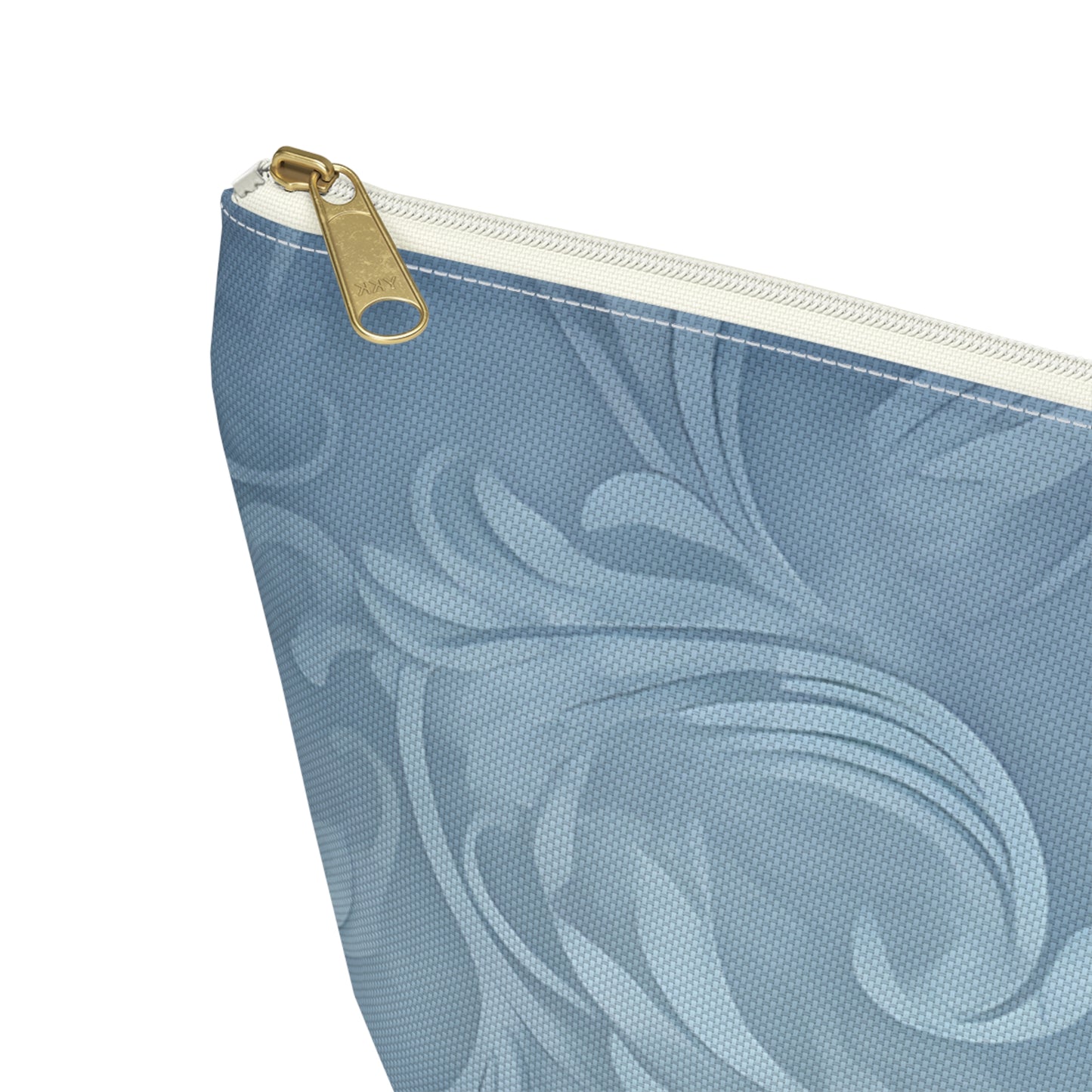 Blue Floral Swirl Accessory Pouch — T-Bottom Makeup & Travel Zip Bag