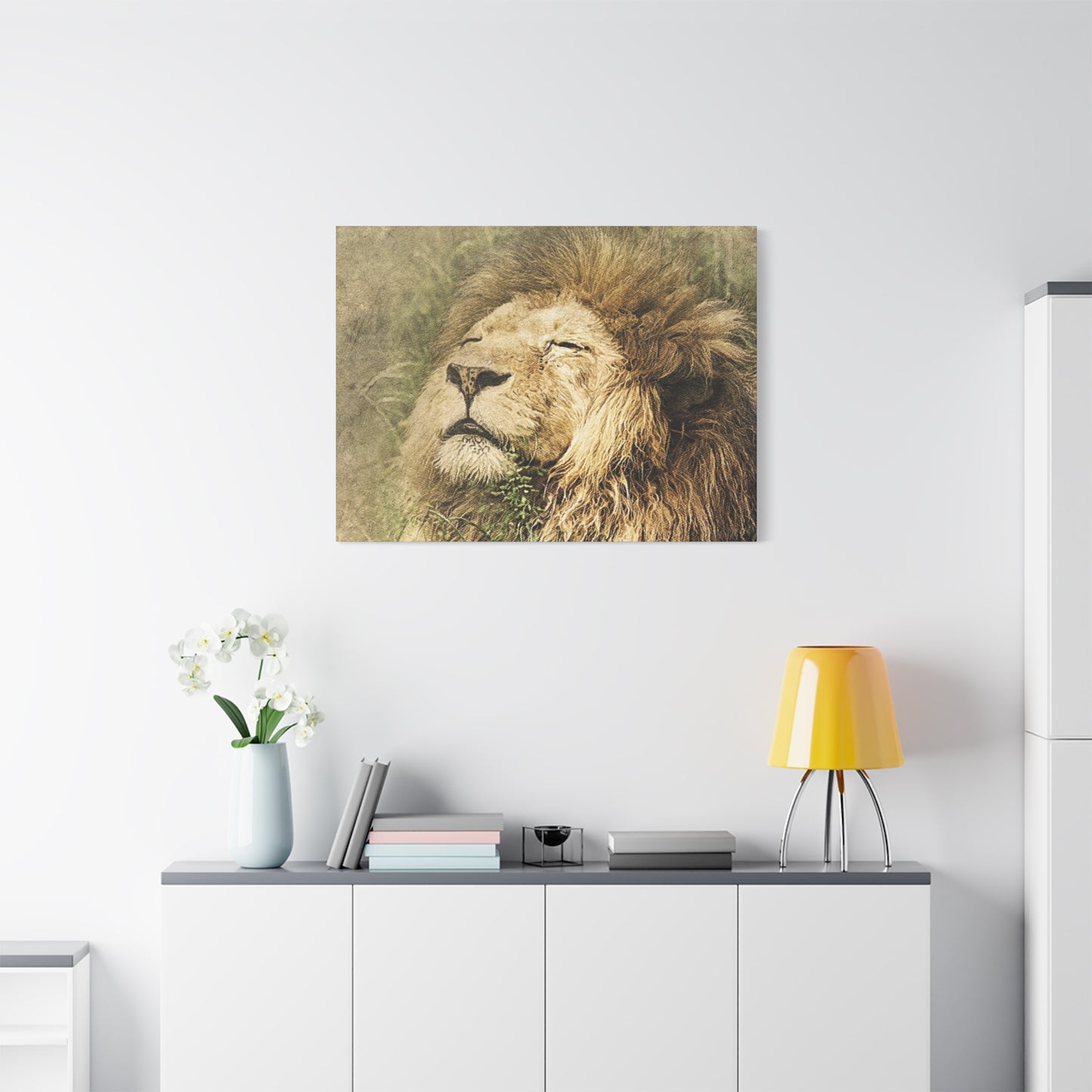 Lion Portrait Matte Canvas Print — Stretched 1.25" Wall Art
