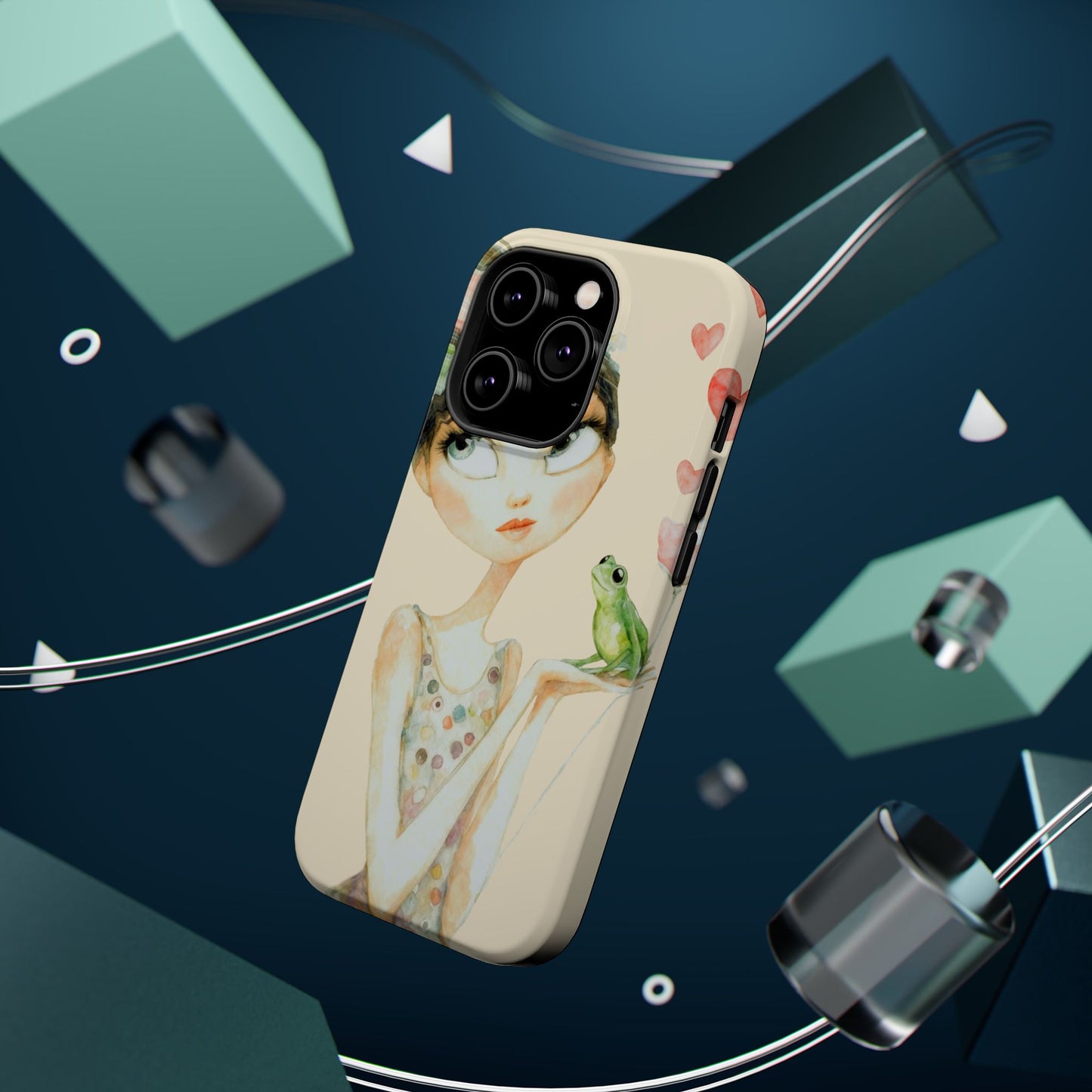Whimsical Girl with Frog Magnetic Impact Phone Case