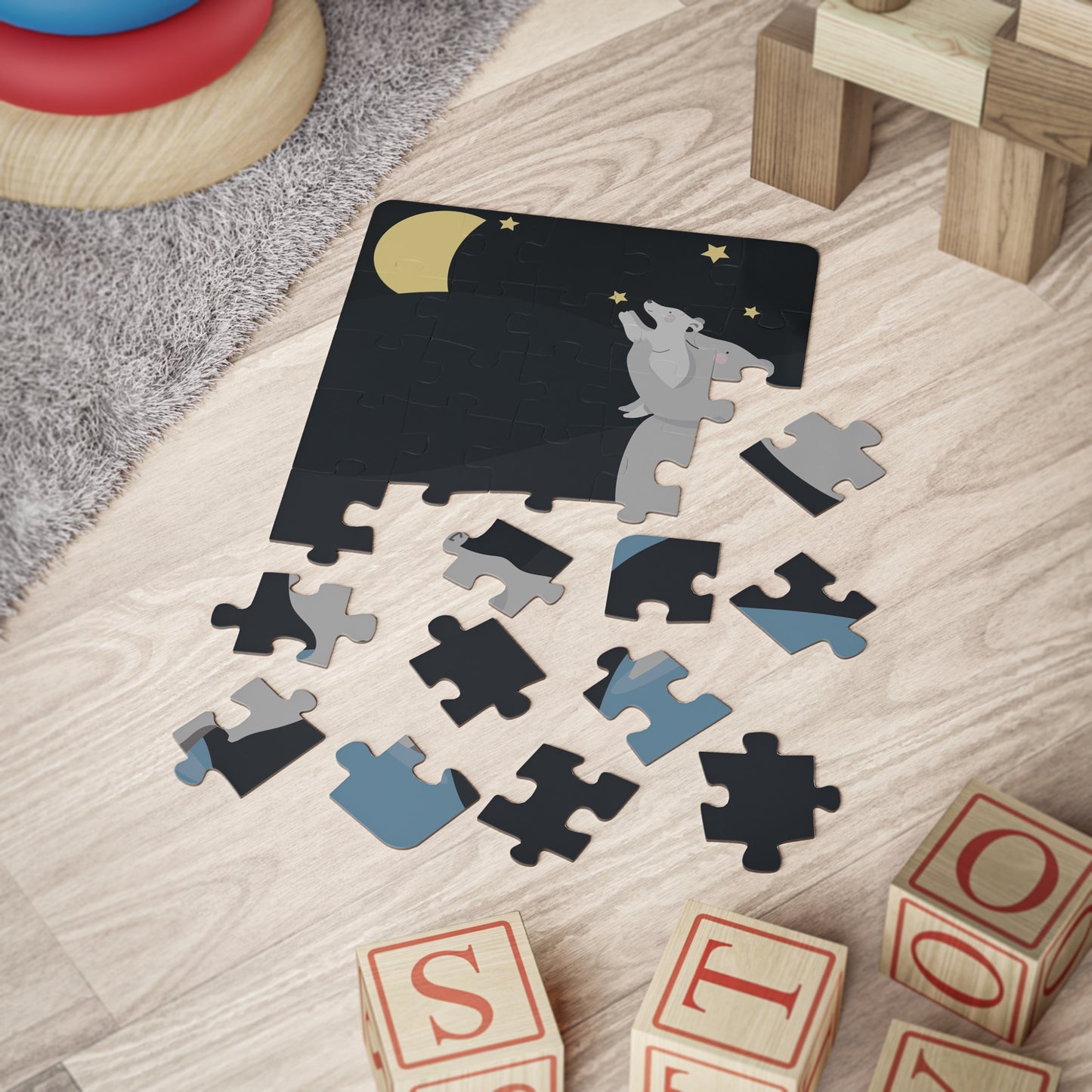 Bear Reaching for Moon puzzle