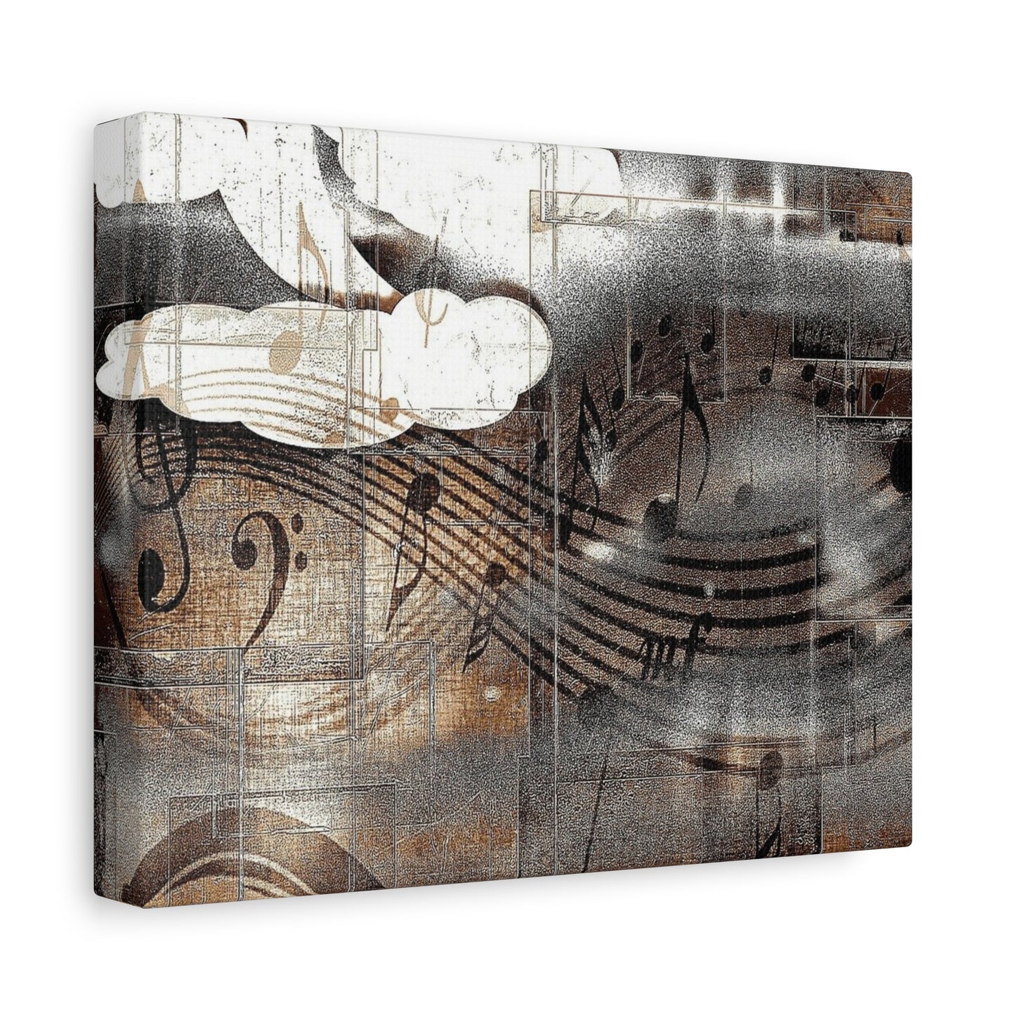 Abstract Musical Notes Matte Stretched Canvas Art (1.25")
