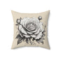 Elegant Floral Rose Pillow, Home Decor, Gift for Her, Cozy Living Room Accent, Wedding Decoration, Interior Design