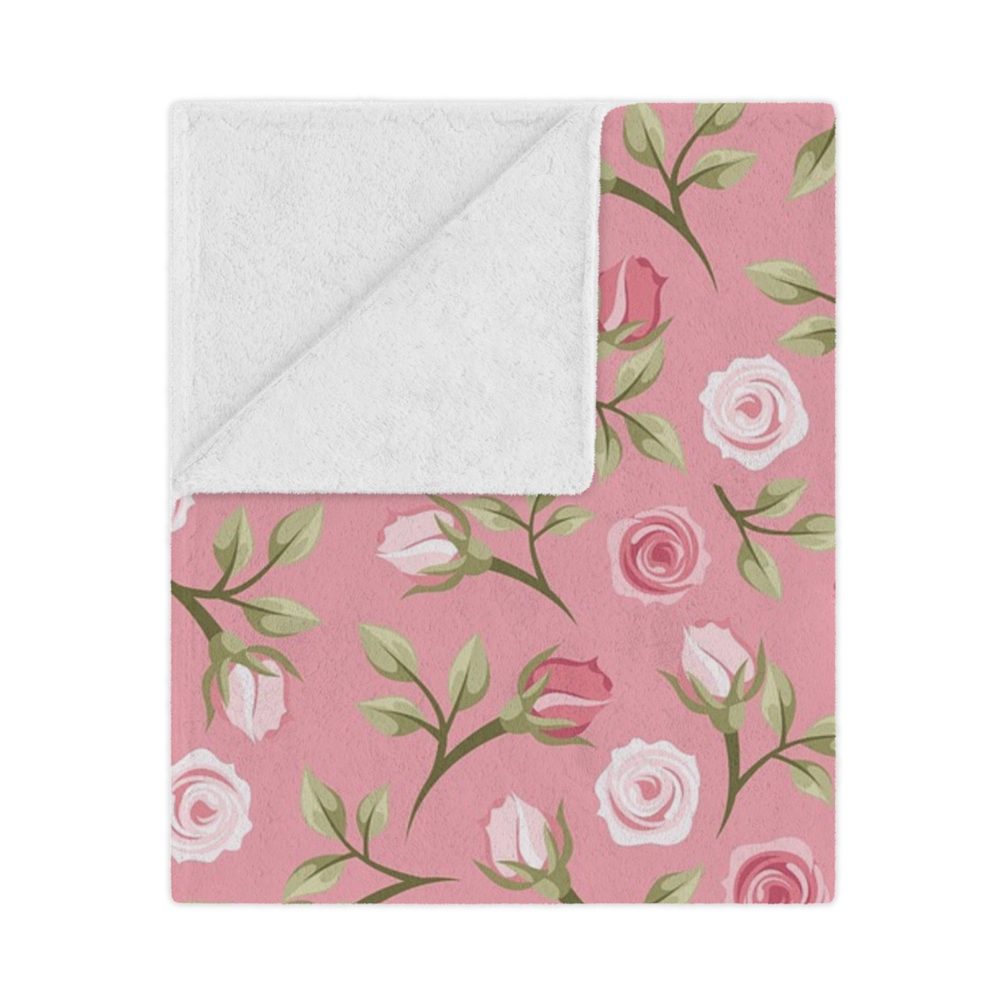 Pink Rose Floral Minky Blanket — Soft Monogrammed "Z" Throw for Nursery, Baby Shower & Gift