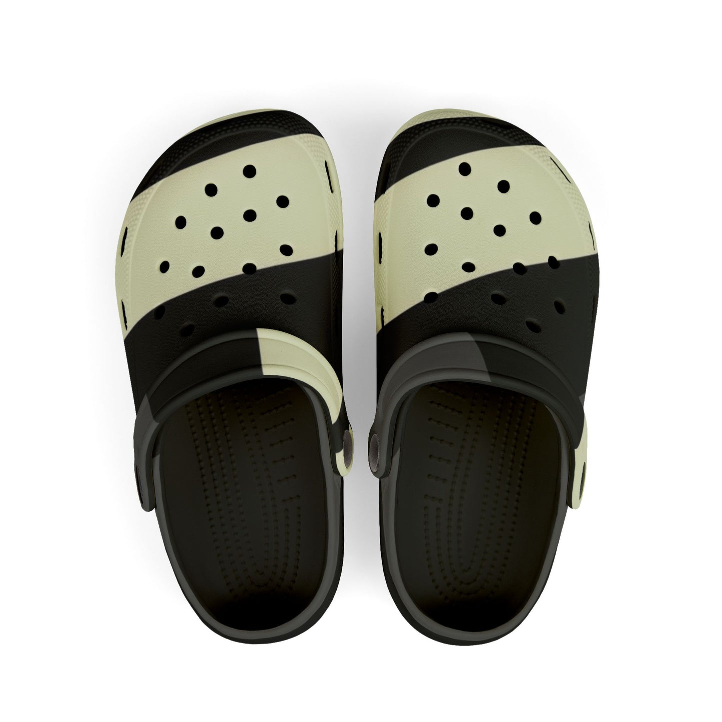 Kids Black & Cream Striped EVA Foam Clogs — Lightweight Slip‑On Sandals for Everyday Play