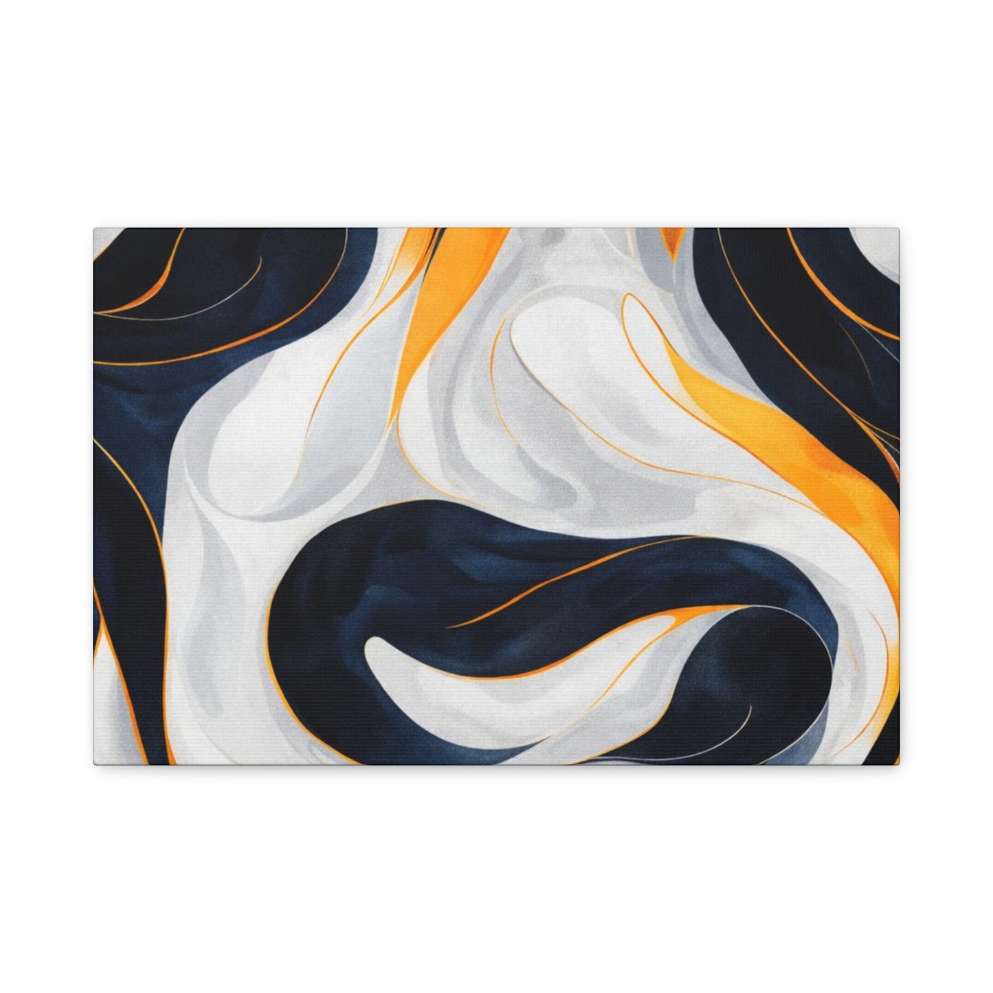 Abstract Navy & Gold Swirl Matte Canvas Wall Art