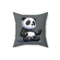 Meditating Panda Throw Pillow — Cute Zen Yoga Decorative Cushion