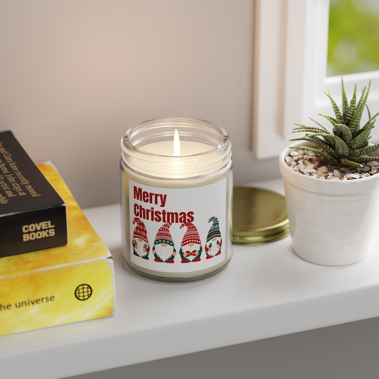 Merry Christmas Gnome Candle — Coconut Apricot Wax (4oz & 9oz)