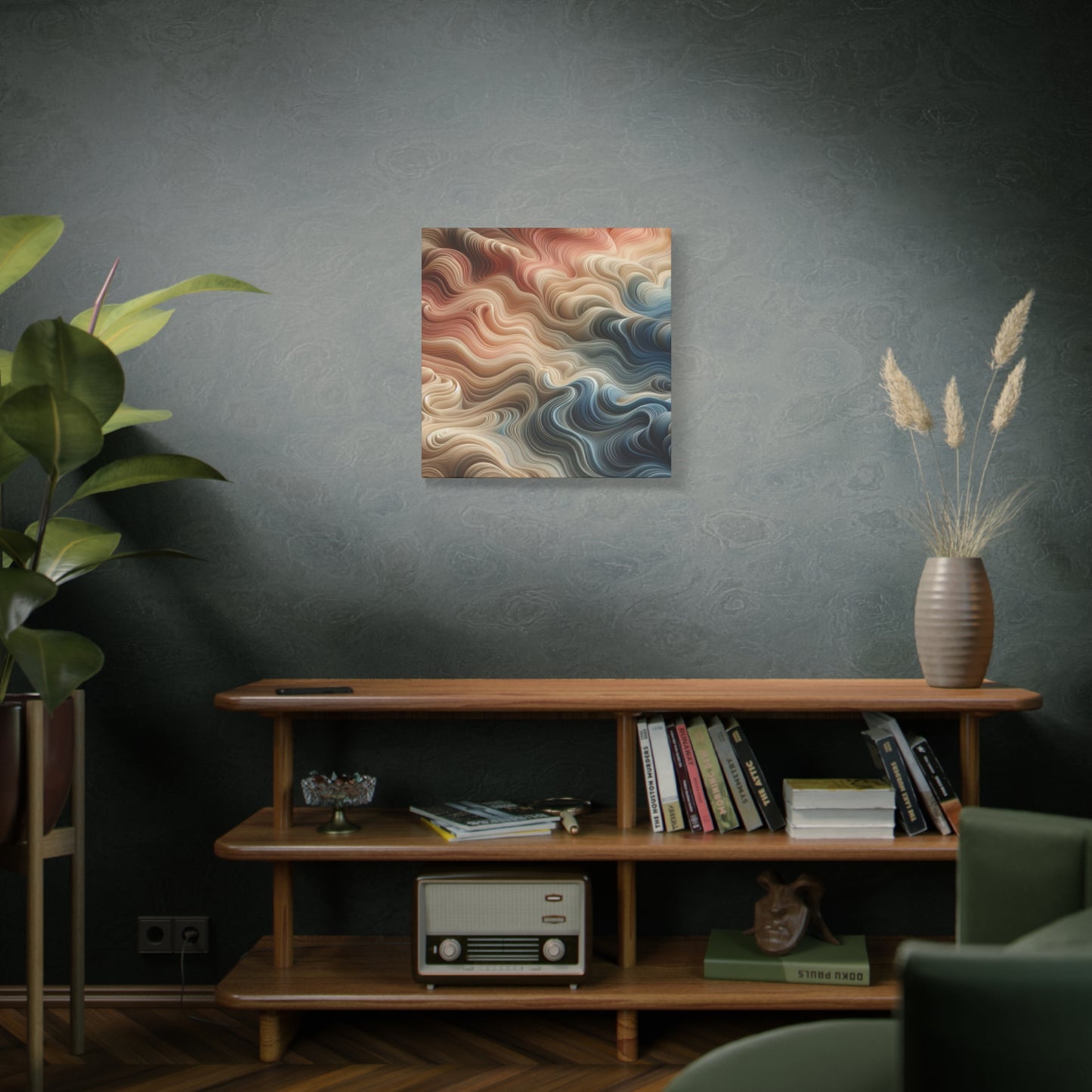 Abstract Swirl Matte Canvas Wall Art — Fluid Earth Tones, Stretched 1.25"