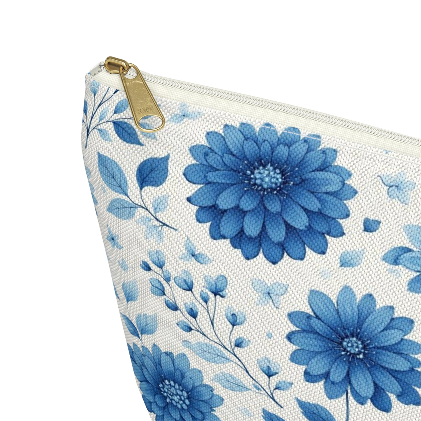 Blue Floral Accessory Pouch — T‑Bottom Makeup & Travel Bag